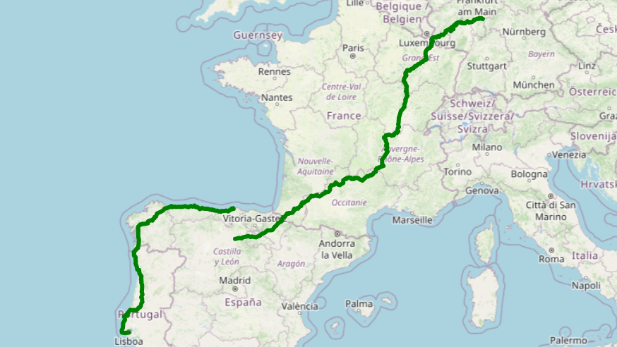 Route Jakobsweg Haustür Portugal